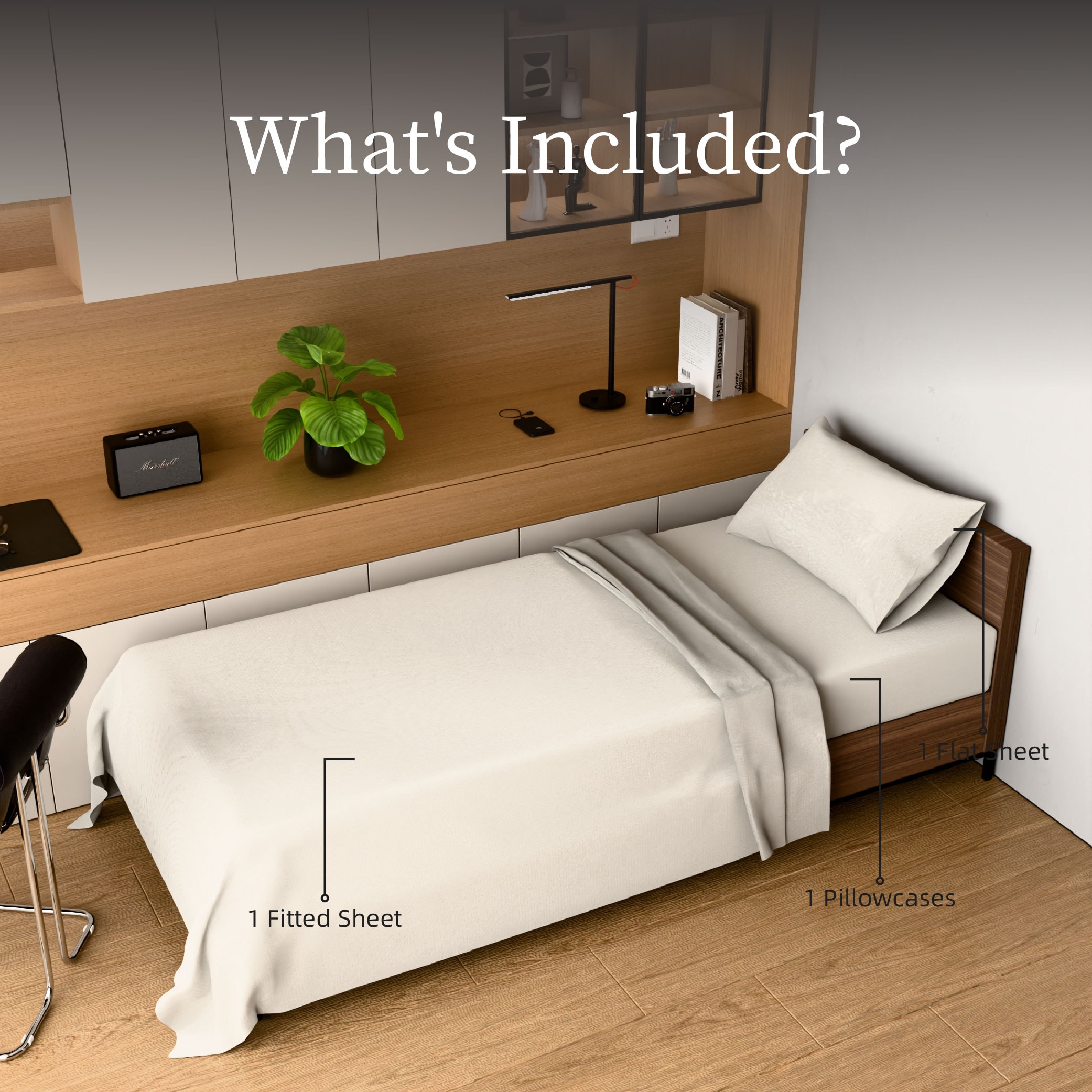 Bedding Twin Bed Sheets Set - 3 Piece Bedding - Brushed Microfiber - Shrinkage And Fade Resistant - Easy Care (Twin, White)_voghion.com